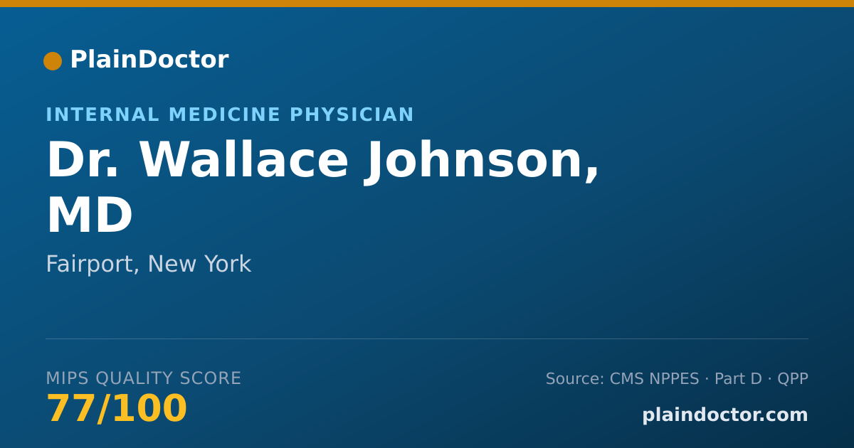 Shareable card for Wallace Johnson, MD - Internal Medicine Physician, Fairport, NY