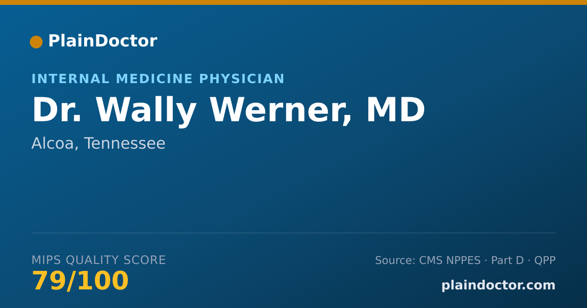 Shareable card for Wally Werner, MD - Internal Medicine Physician, Alcoa, TN