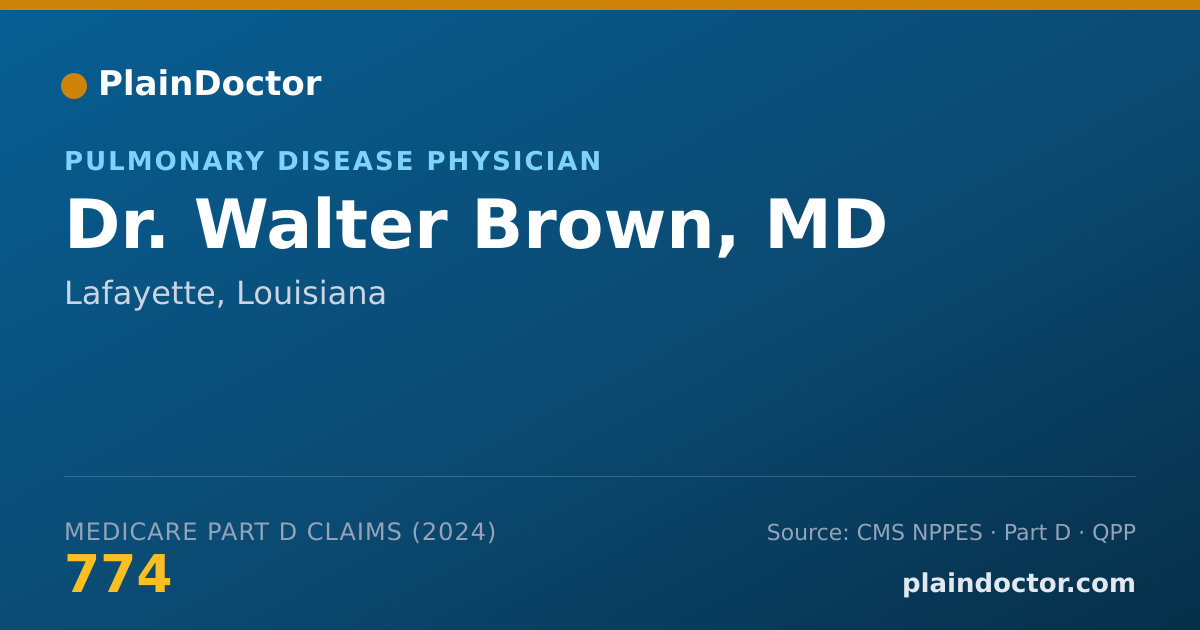 Shareable card for Walter Brown, MD - Pulmonary Disease Physician, Lafayette, LA