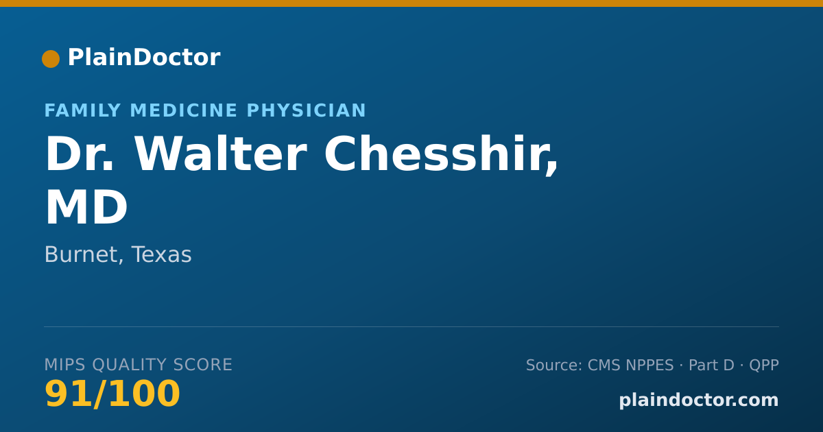 Shareable card for Walter Chesshir, MD - Family Medicine Physician, Burnet, TX