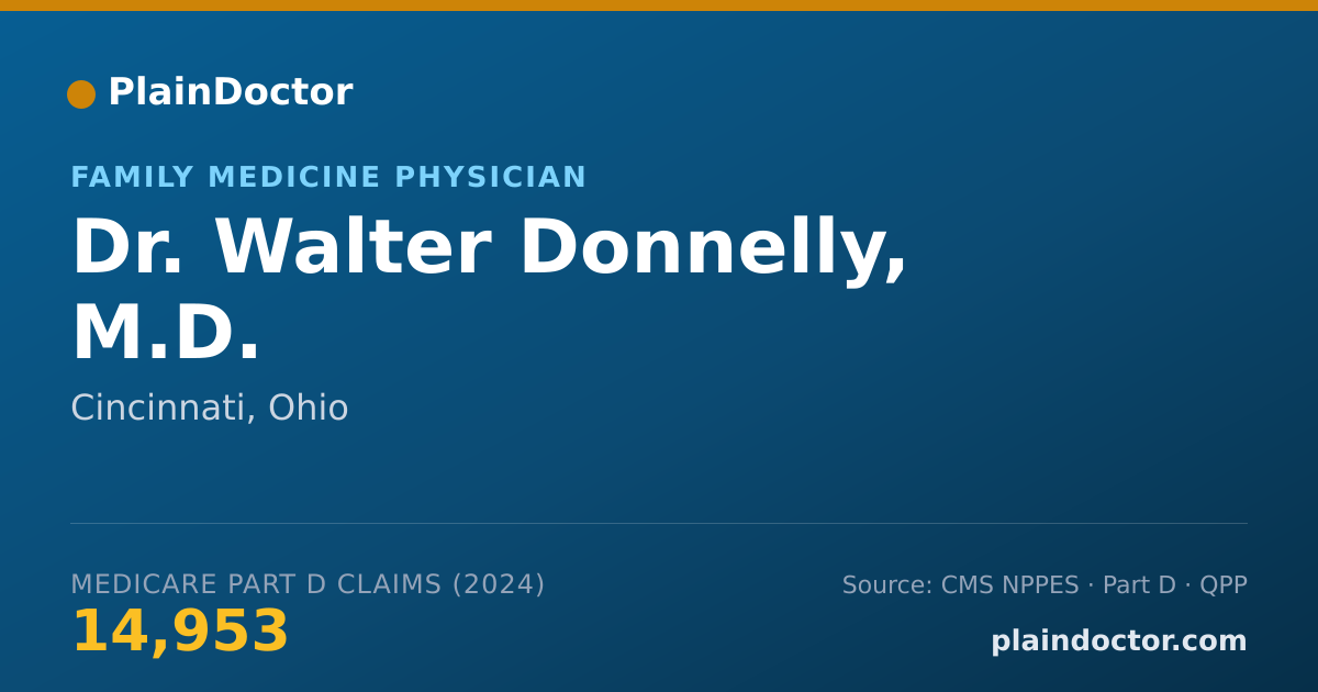 Shareable card for Walter Donnelly, M.D. - Family Medicine Physician, Cincinnati, OH