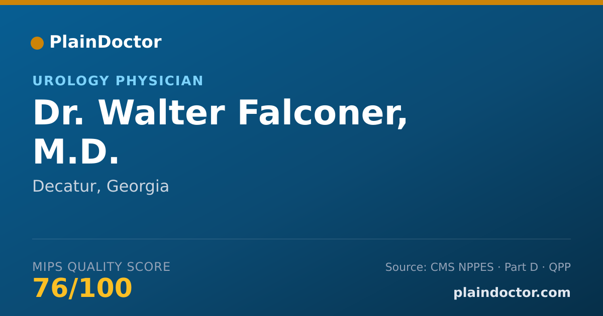 Shareable card for Walter Falconer, M.D. - Urology Physician, Decatur, GA