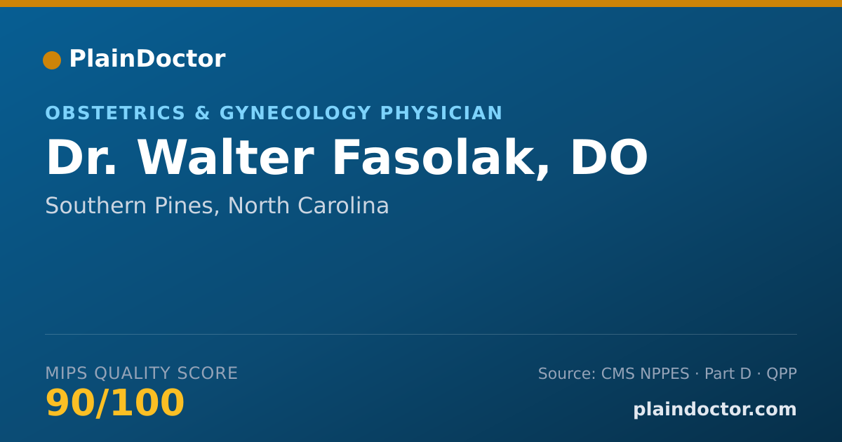 Shareable card for Walter Fasolak, DO - Obstetrics & Gynecology Physician, Southern Pines, NC