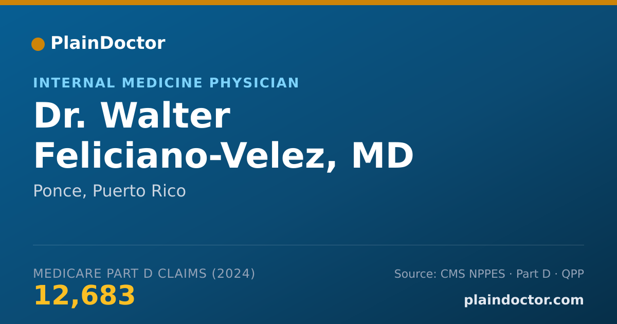 Shareable card for Walter Feliciano-Velez, MD - Internal Medicine Physician, Ponce, PR