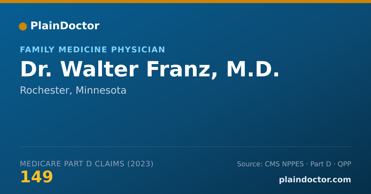 Shareable card for Walter Franz, M.D. - Family Medicine Physician, Rochester, MN