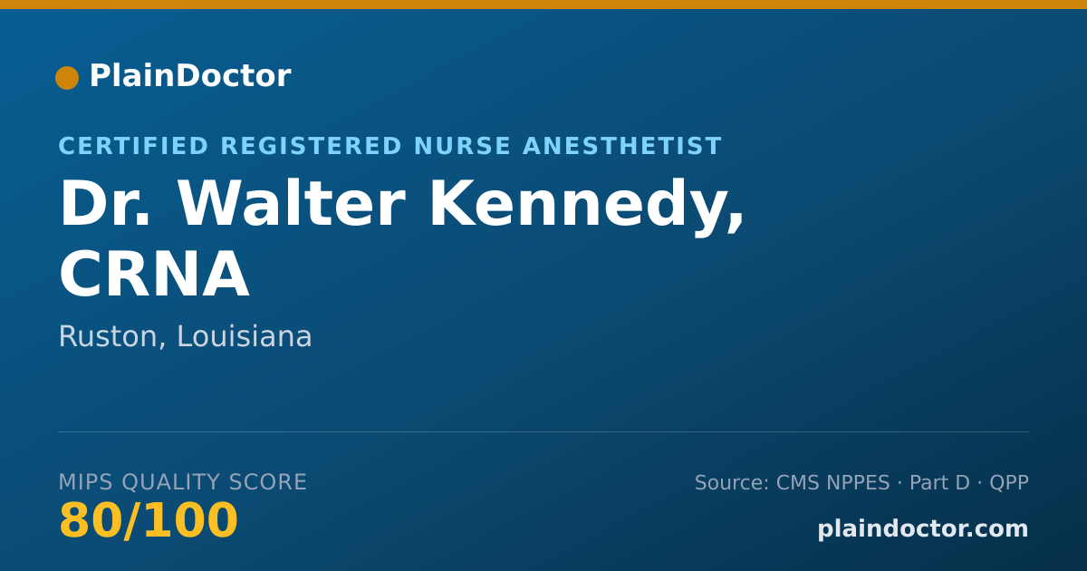 Shareable card for Walter Kennedy, CRNA - Certified Registered Nurse Anesthetist, Ruston, LA