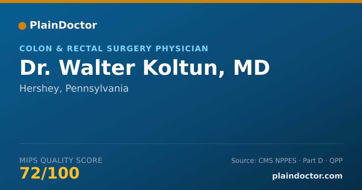 Shareable card for Walter Koltun, MD - Colon & Rectal Surgery Physician, Hershey, PA