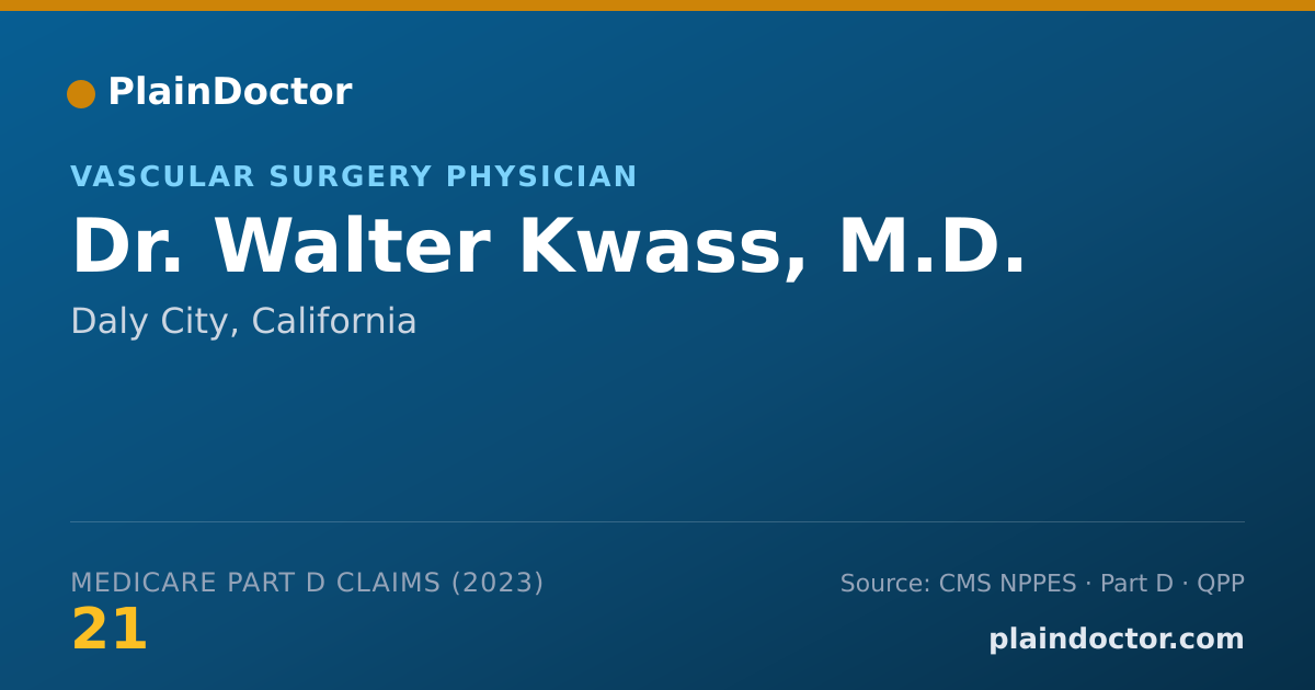 Shareable card for Walter Kwass, M.D. - Vascular Surgery Physician, Daly City, CA