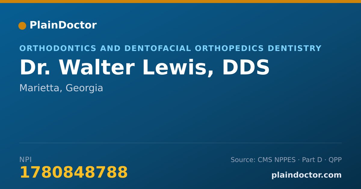 Shareable card for Walter Lewis, DDS - Orthodontics and Dentofacial Orthopedics Dentistry, Marietta, GA