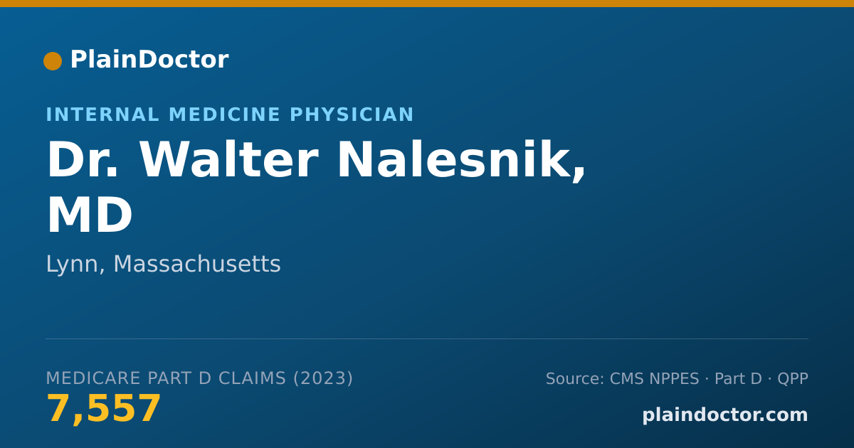 Shareable card for Walter Nalesnik, MD - Internal Medicine Physician, Lynn, MA