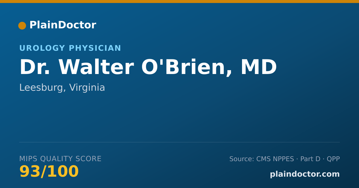 Shareable card for Walter O'Brien, MD - Urology Physician, Leesburg, VA