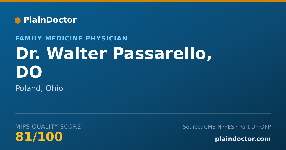 Shareable card for Walter Passarello, DO - Family Medicine Physician, Poland, OH