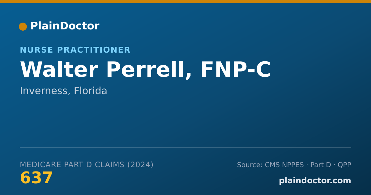 Shareable card for Walter Perrell, FNP-C - Nurse Practitioner, Inverness, FL