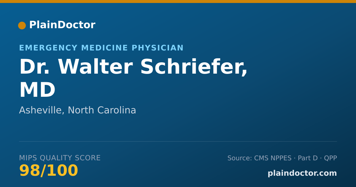 Shareable card for Walter Schriefer, MD - Emergency Medicine Physician, Asheville, NC