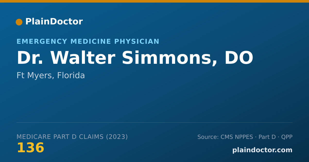 Shareable card for Walter Simmons, DO - Emergency Medicine Physician, Ft Myers, FL