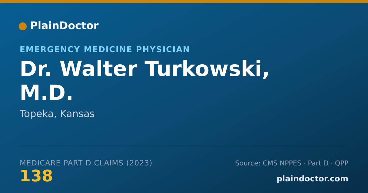 Shareable card for Walter Turkowski, M.D. - Emergency Medicine Physician, Topeka, KS