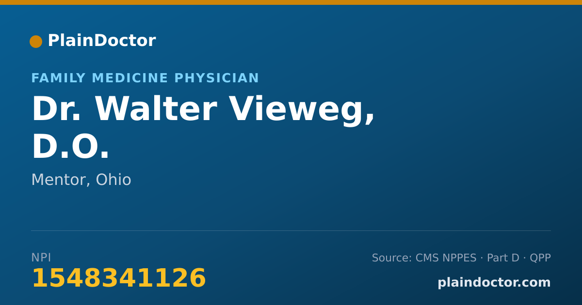 Shareable card for Walter Vieweg, D.O. - Family Medicine Physician, Mentor, OH