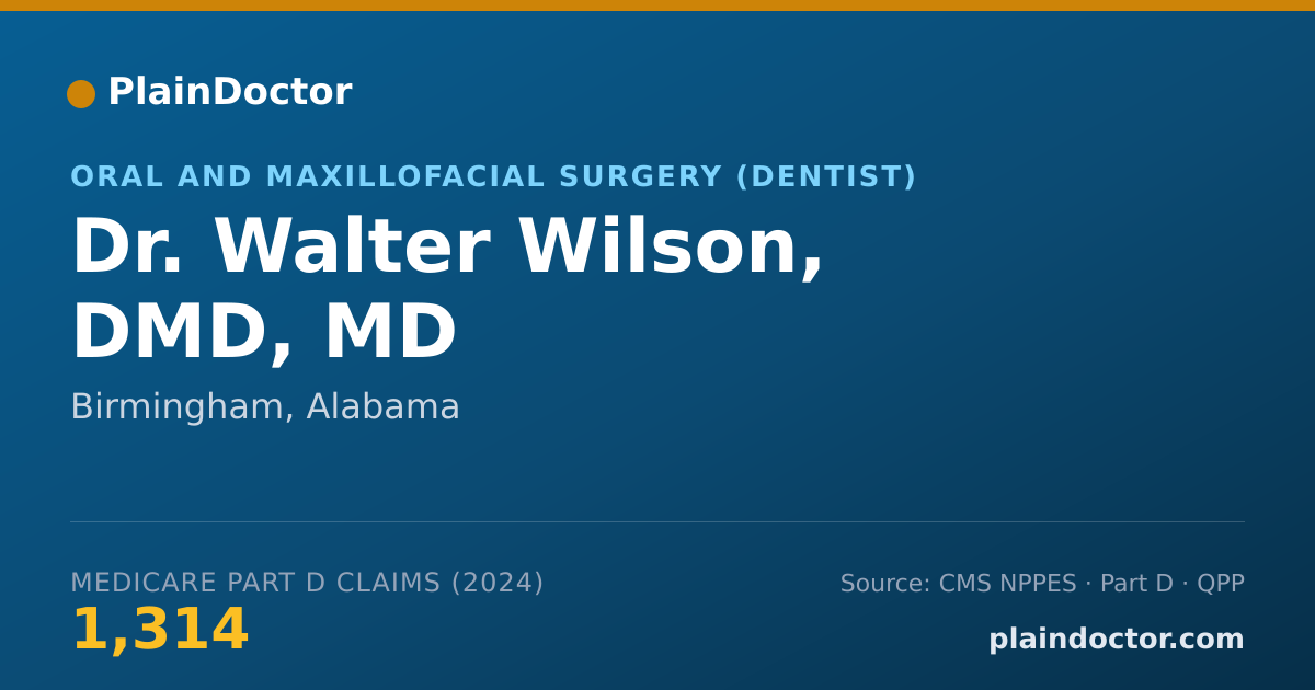 Shareable card for Walter Wilson, DMD, MD - Oral and Maxillofacial Surgery (Dentist), Birmingham, AL