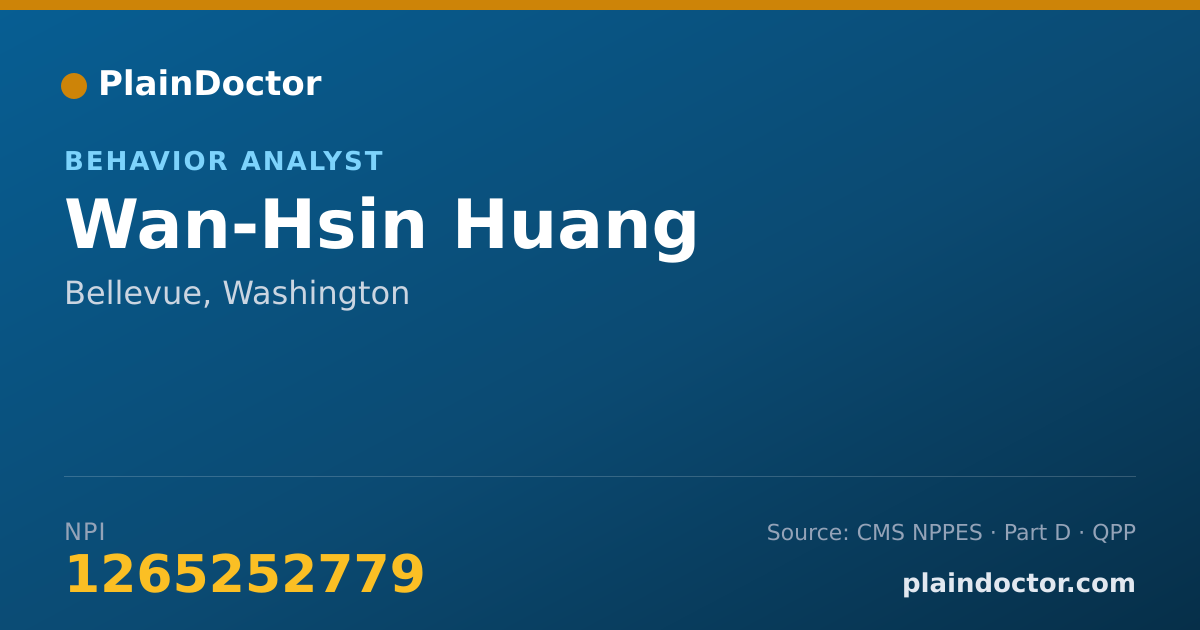 Shareable card for Wan-Hsin Huang - Behavior Analyst, Bellevue, WA