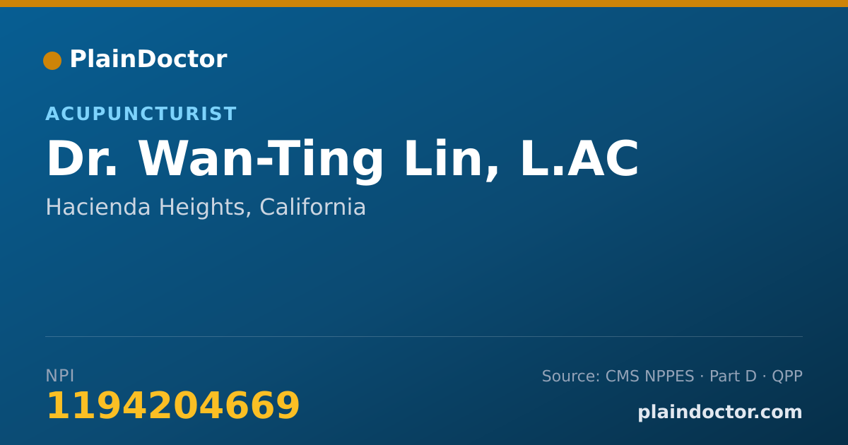 Shareable card for Wan-Ting Lin, L.AC - Acupuncturist, Hacienda Heights, CA