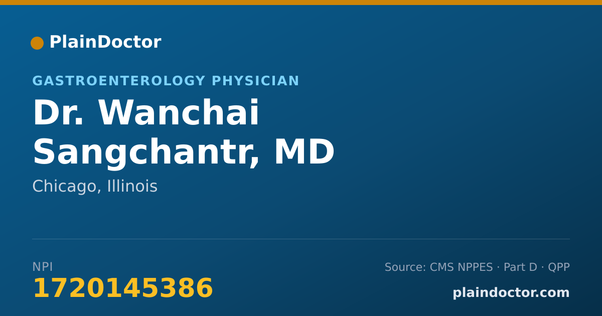 Shareable card for Wanchai Sangchantr, MD - Gastroenterology Physician, Chicago, IL
