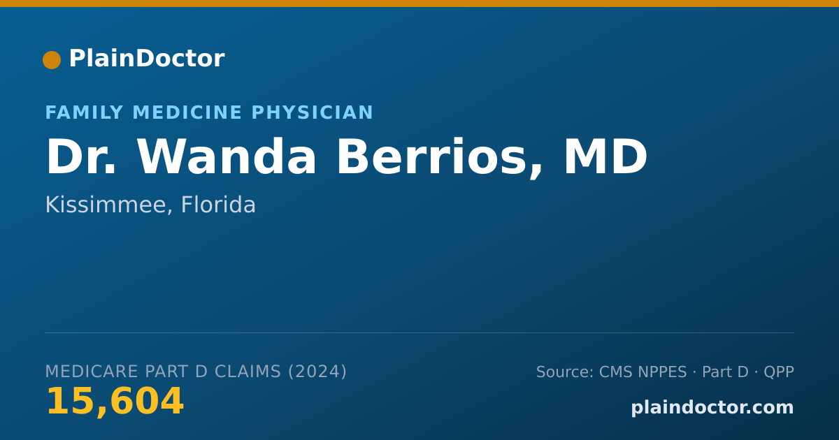 Shareable card for Wanda Berrios, MD - General Practice Physician, Kissimmee, FL