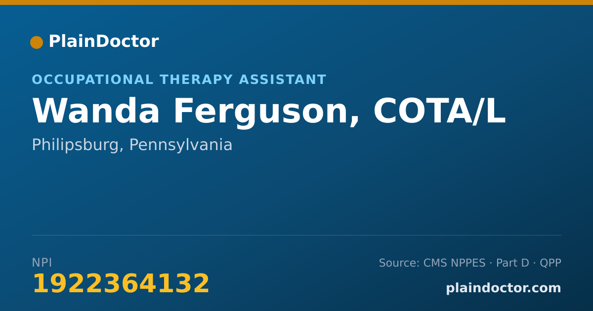 Shareable card for Wanda Ferguson, COTA/L - Occupational Therapy Assistant, Philipsburg, PA