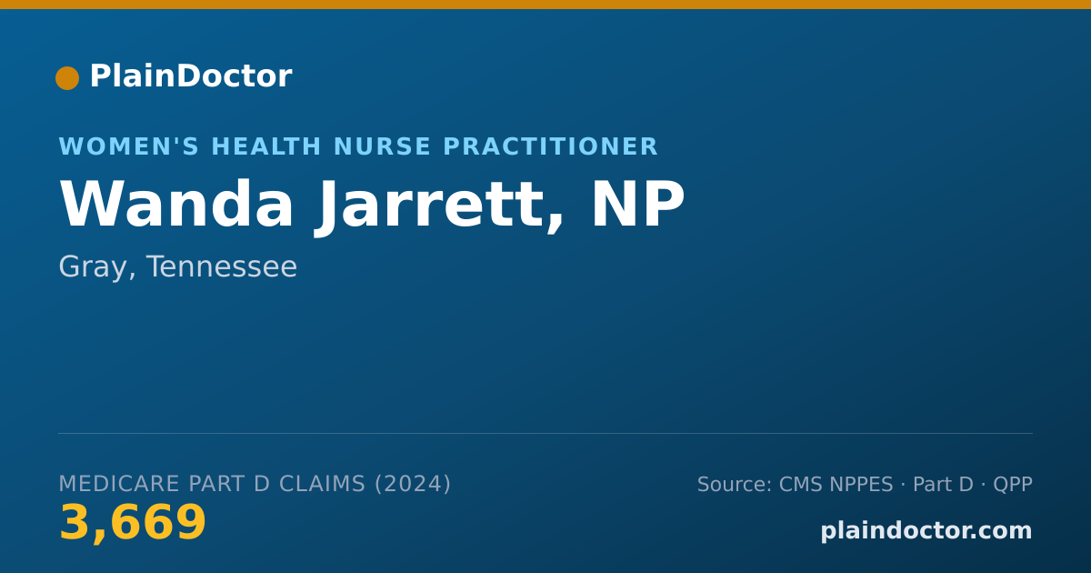 Shareable card for Wanda Jarrett, NP - Women's Health Nurse Practitioner, Gray, TN