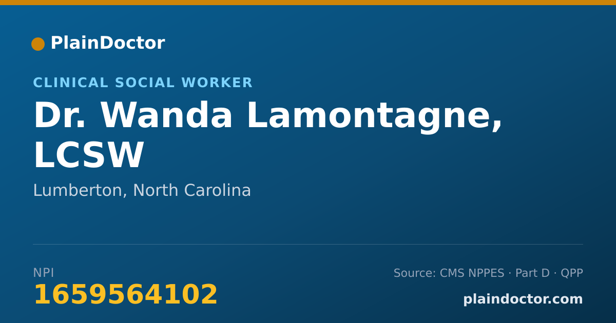 Shareable card for Wanda Lamontagne, LCSW - Clinical Social Worker, Lumberton, NC