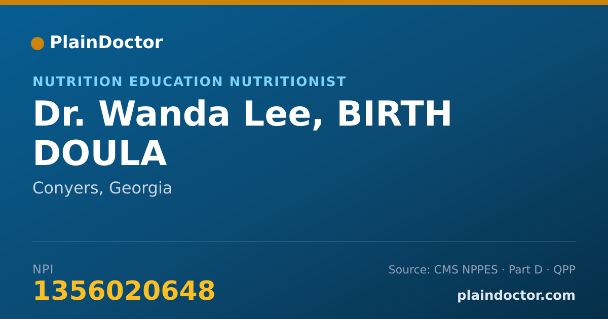 Shareable card for Wanda Lee, BIRTH DOULA - Nutrition Education Nutritionist, Conyers, GA