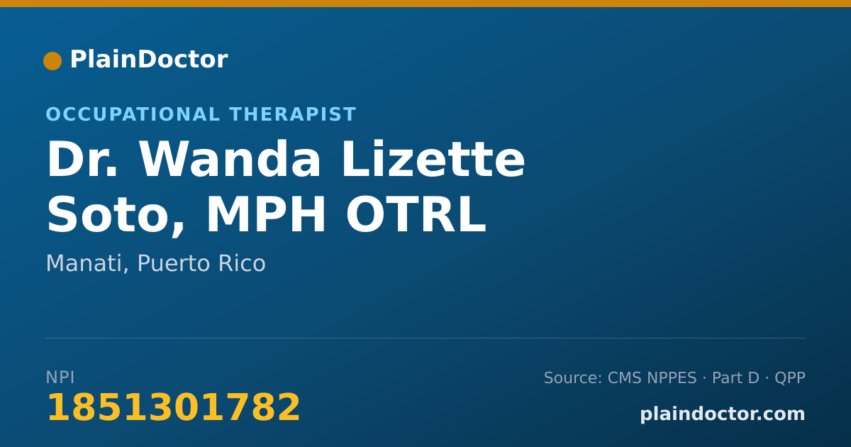 Shareable card for Wanda Lizette Soto, MPH OTRL - Occupational Therapist, Manati, PR