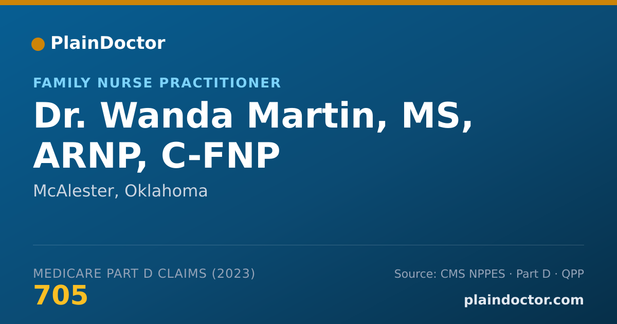 Shareable card for Wanda Martin, MS, ARNP, C-FNP - Family Nurse Practitioner, McAlester, OK