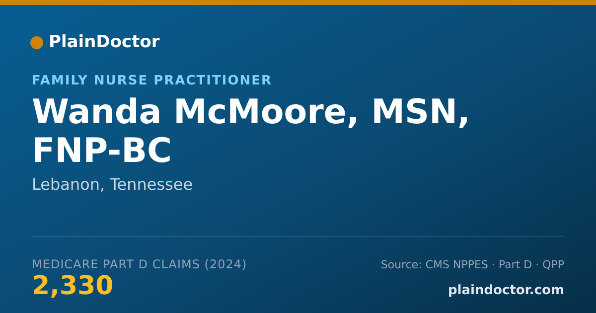 Shareable card for Wanda McMoore, MSN, FNP-BC - Family Nurse Practitioner, Lebanon, TN