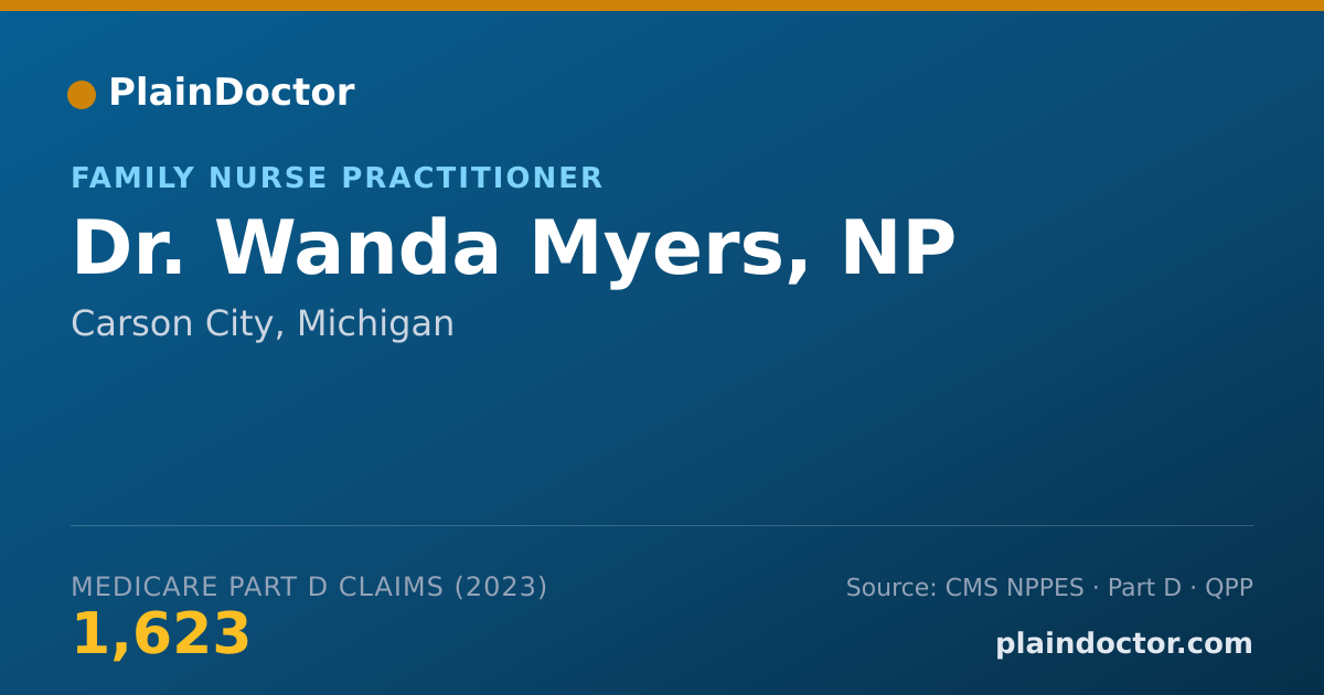 Shareable card for Wanda Myers, NP - Family Nurse Practitioner, Carson City, MI