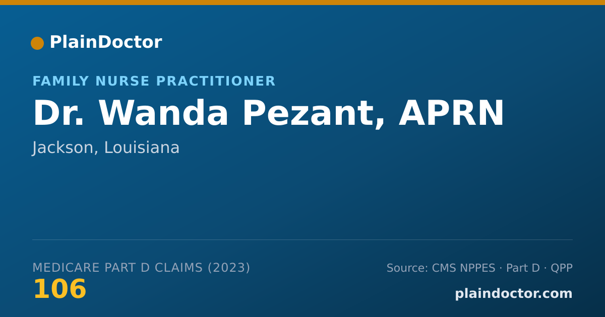 Shareable card for Wanda Pezant, APRN - Family Nurse Practitioner, Jackson, LA