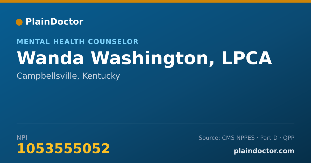 Shareable card for Wanda Washington, LPCA - Mental Health Counselor, Campbellsville, KY