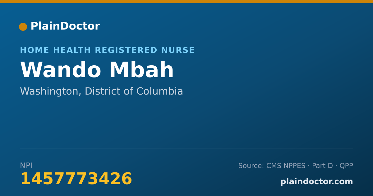 Shareable card for Wando Mbah - Home Health Registered Nurse, Washington, DC