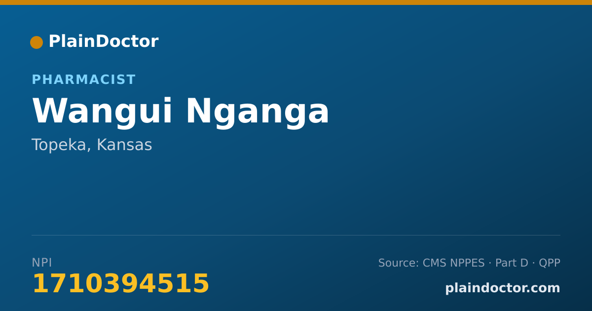 Shareable card for Wangui Nganga - Pharmacist, Topeka, KS