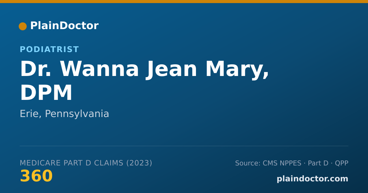 Shareable card for Wanna Jean Mary, DPM - Podiatrist, Erie, PA