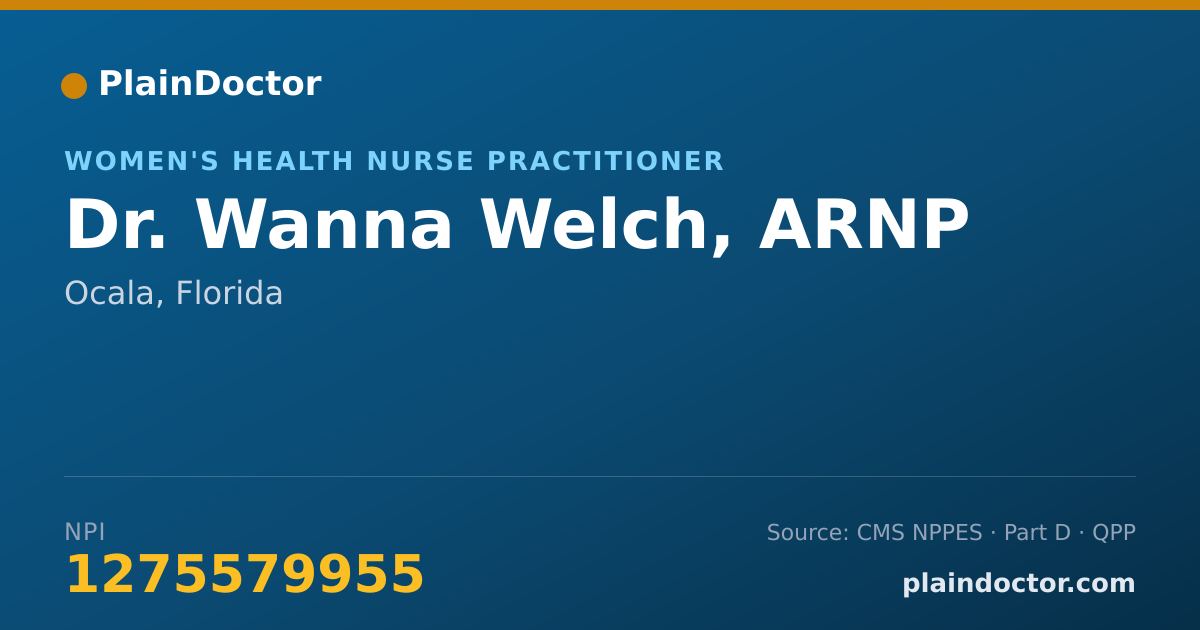 Shareable card for Wanna Welch, ARNP - Women's Health Nurse Practitioner, Ocala, FL
