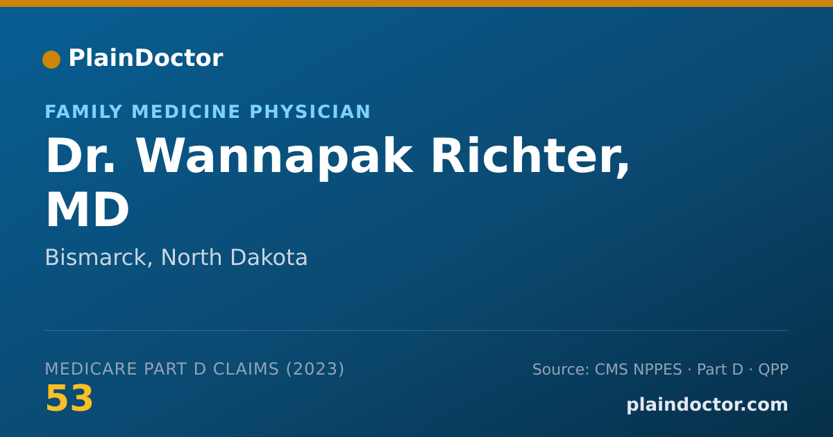 Shareable card for Wannapak Richter, MD - Family Medicine Physician, Bismarck, ND