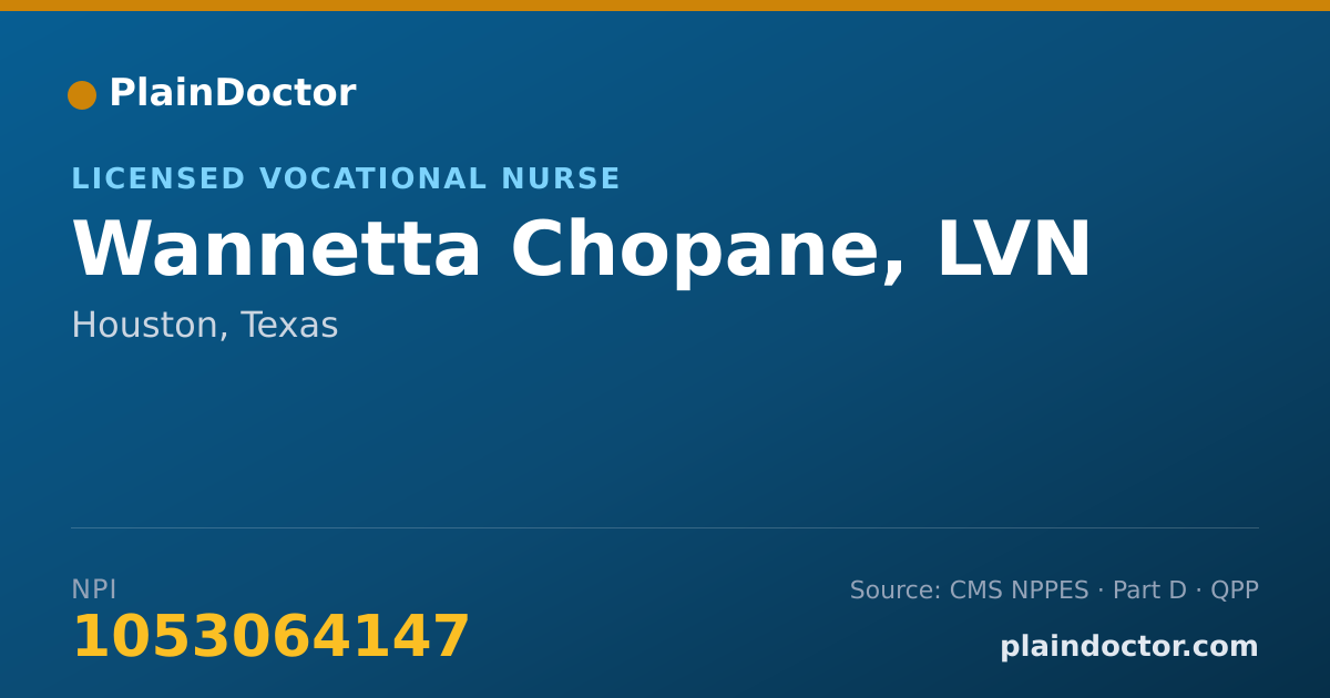 Shareable card for Wannetta Chopane, LVN - Licensed Vocational Nurse, Houston, TX