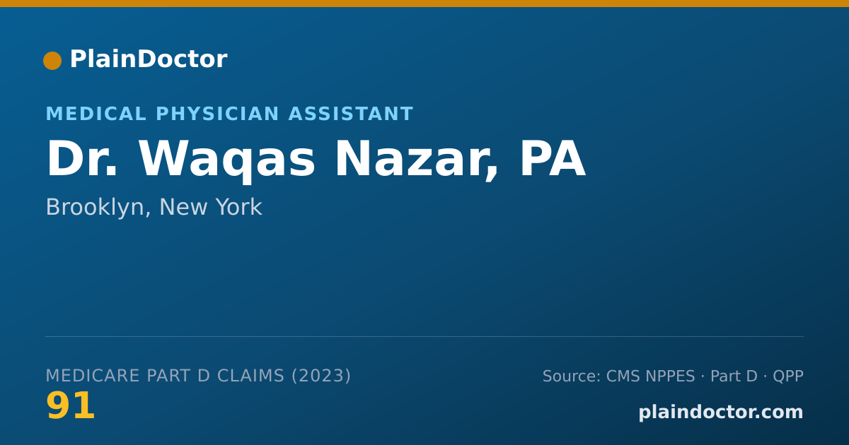 Shareable card for Waqas Nazar, PA - Medical Physician Assistant, Brooklyn, NY