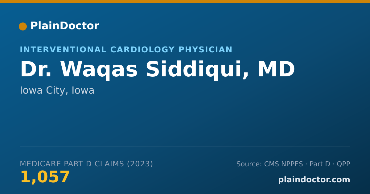 Shareable card for Waqas Siddiqui, MD - Interventional Cardiology Physician, Iowa City, IA