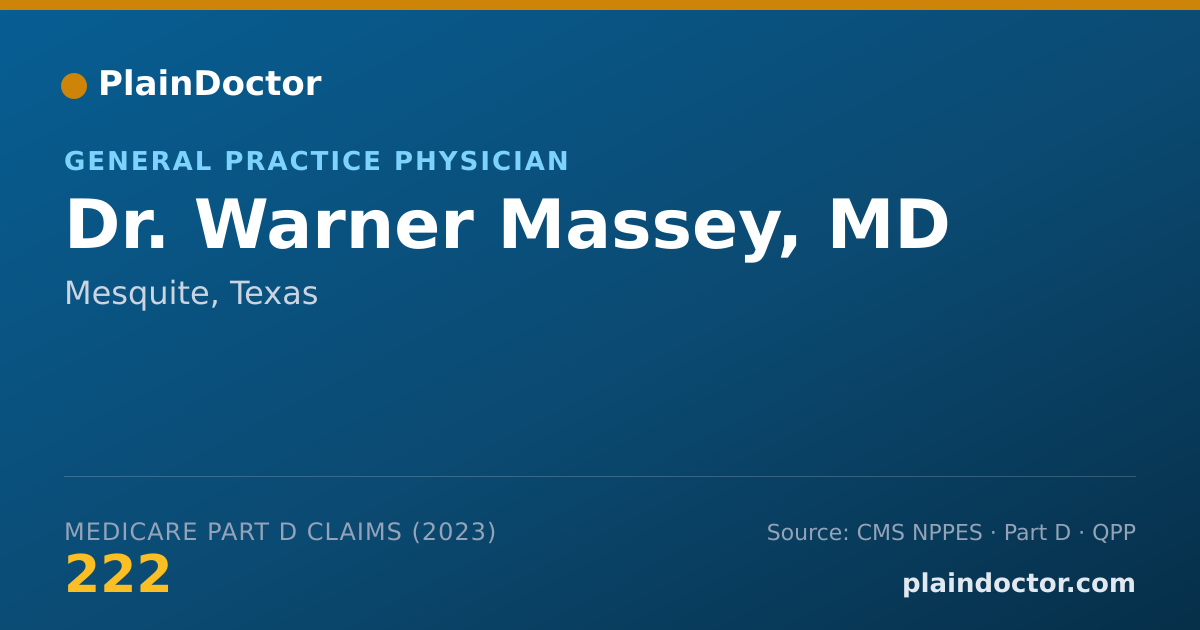 Shareable card for Warner Massey, MD - General Practice Physician, Mesquite, TX