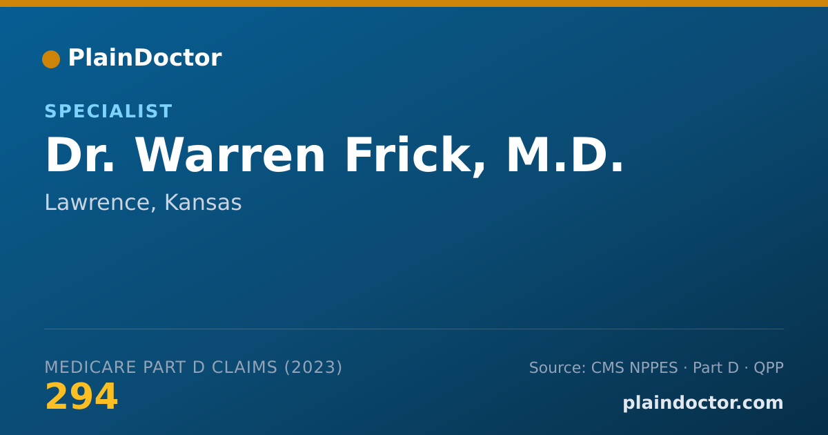 Shareable card for Warren Frick, M.D. - Specialist, Lawrence, KS