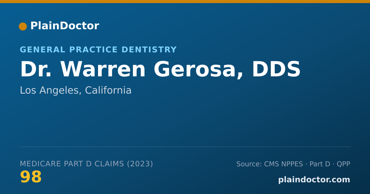 Shareable card for Warren Gerosa, DDS - General Practice Dentistry, Los Angeles, CA