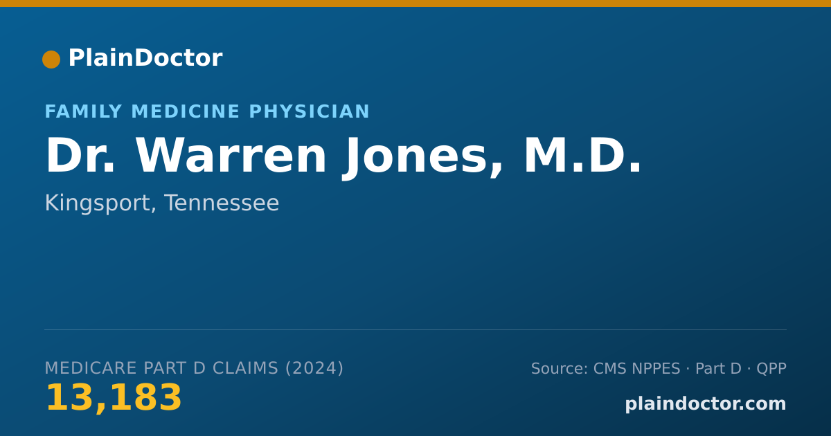 Shareable card for Warren Jones, M.D. - Family Medicine Physician, Kingsport, TN