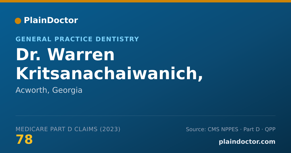 Shareable card for Warren Kritsanachaiwanich, DMD - General Practice Dentistry, Acworth, GA