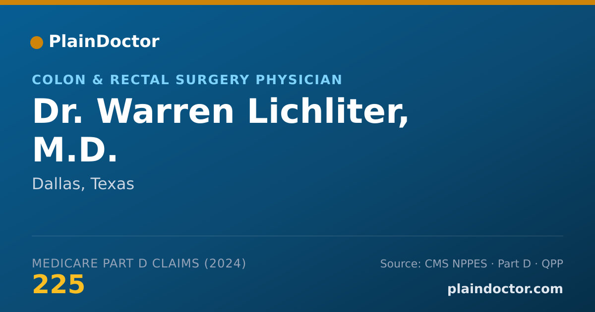 Shareable card for Warren Lichliter, M.D. - Specialist, Dallas, TX